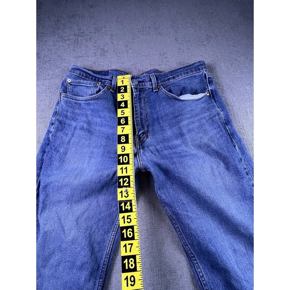 Levi's 505 Jeans Men 34x32 Straight Blue Medium Wash Biker Cowboy Rodeo